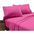 thumbnail image 4 of Home Sweet Home Extra Soft Deep Pocket Embroidered Luxury 4-Piece Bed Sheet Set (Full, Hot Pink), 4 of 4