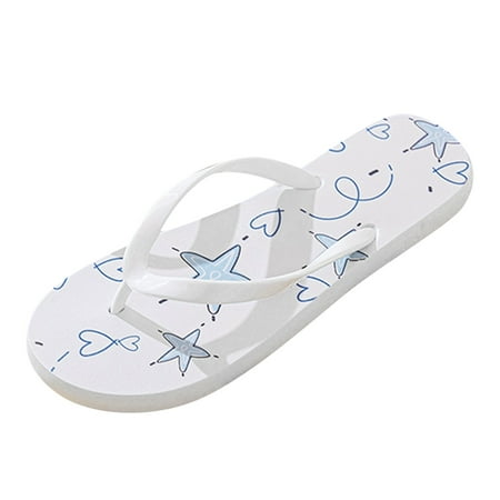 

Cathalem Men And Women Flat Sandals Fashion Beach Clip Toe Herringbone Slippers Waterproof Breathable Non Positioning Printing Slippers White 36