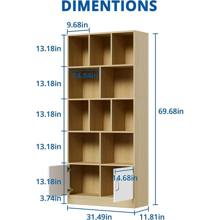 Cozy Castle Wood Bookshelf, 3-Tier Open Shelf Bookcase, 10 Cube Storage  Organizer with Anti-Tilt Device, Freestanding Book Storage Shelves for