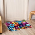 thumbnail image 6 of Graffiti Polyester Non-Slip Machine Washable Chair Mats Floor Mat Area Rug Set, 6 of 6