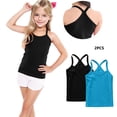 thumbnail image 2 of Zpanxa Kids Tank Tops Fashion Cute Solid Color Soft Sleeveless Camisole Crew Neck Y-Back Racerback Cotton for Summer, 2 of 8