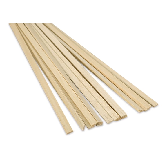 Bud Nosen Balsa Wood Sticks - 1/8" x 1/2" x 36", Pkg of 15