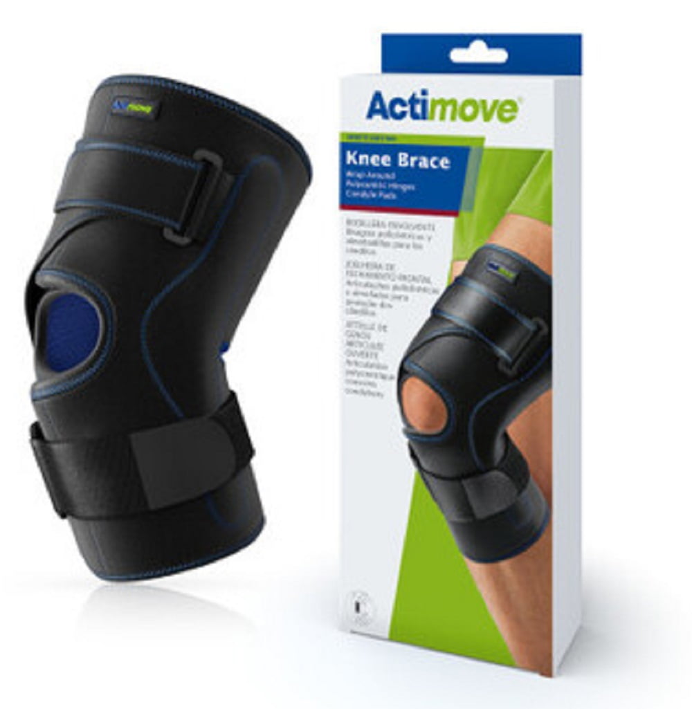 Actimove Knee Brace, Wrap Around, Polycentric Hinges, Condyle Pads, Large (18″ 20″)