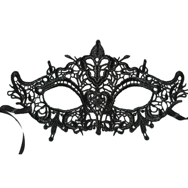 FELTECHELECTR Máscara de mascarada de encaje de alta gama, sexy, negra, para Halloween, con estereotipo de copa para los ojos (cabeza de espada)