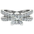 thumbnail image 6 of Princess Cut Diamond Engagement Rings 18K Gold Split Shank Style Cross Shank 1.75 CT TW 18K White Gold (F-G,VS1), 6 of 8