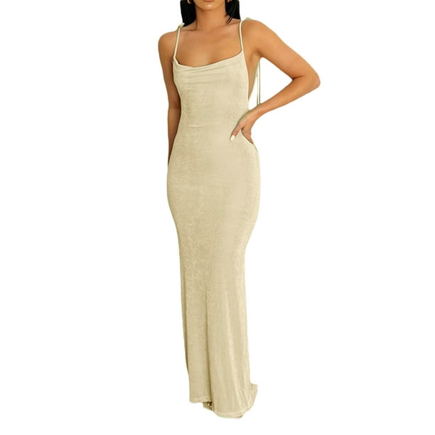 Floor length spaghetti strap dress sale