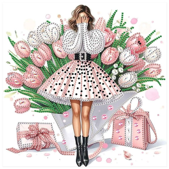 5D DIY Diamond Painting Kit, Tulip Lady Special Diamond DIY Art Kit for Adults for Home Decoration and Gift Selection