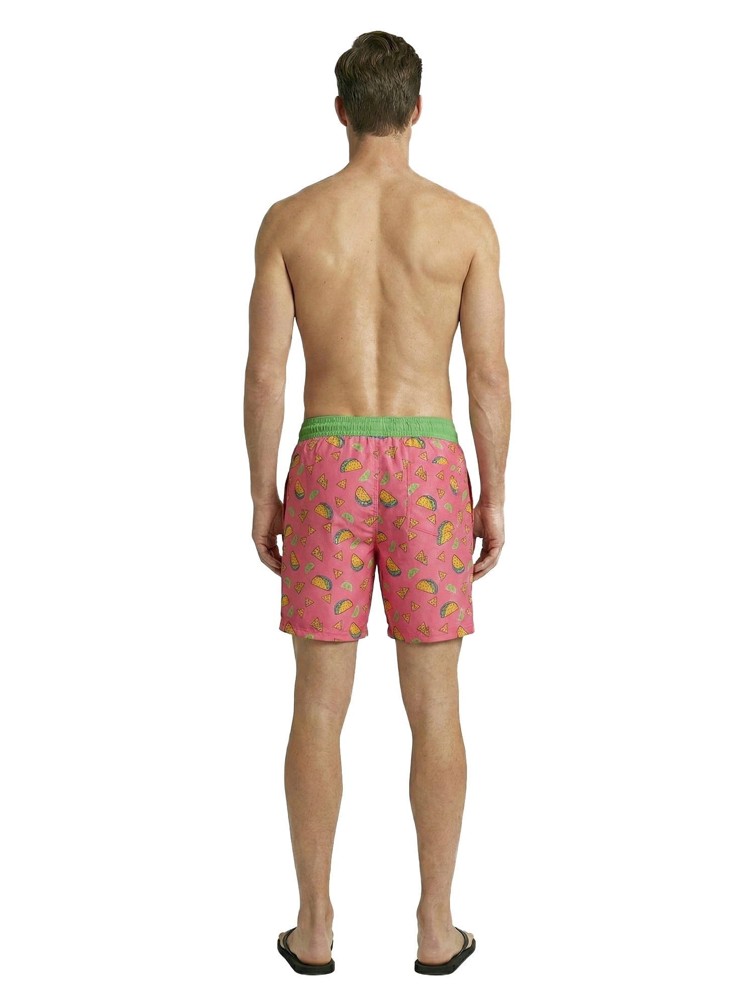 Birdie Bound Men's Printed Taco Tuesday Swim Trunks, Sizes S-3XL