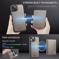 thumbnail image 3 of AutSpace Funda para Apple iPhone 13, Bloqueo RFID, Cuero PU, Compatible con MagSafe, Billetera Desmontable 2 en 1 con Tarjetero, Soporte, Cubierta Protectora Magnética, Gris, para iPhone 13, 3 of 8