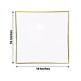 thumbnail image 3 of Balsa Circle 10 Concave White 10" Square Disposable Salad Dinner Plastic Plates Gold Trim Party Events Decorations, 3 of 8