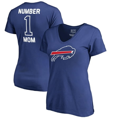 Number Buffalo - Buffalo Bills NFL Pro Line by Fanatics Branded Women's Number 1 Mom V-Neck T-Shirt - Royal