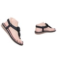 thumbnail image 3 of Bmisegm 2024 Bohemian Flower Rhinestone Women's Sandals Round Toe Clip Toe Casual Plus Size Women's Shoes Travel Beach Sandals Womens Sandals Summer Black 8, 3 of 7
