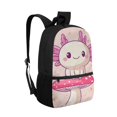 thumbnail image 2 of HUIACONG Pink Mushroom Axolotl Kids Backpack for Back to School Ergonomic Adjustable Straps Water Resistant Large Capacity for Students 6‑18 Daily Use, 2 of 6