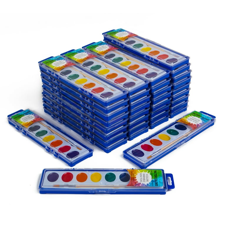 36 Bulk Pack of Watercolor Paints (8 Colors per Pack) by Color Swell