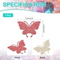 thumbnail image 2 of Parches de strass en forma de mariposa Uxcell, 4 Piezas de parches de aplique de mariposa para planchar, strass brillante, Rojo, 2 of 6