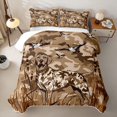 thumbnail image 2 of Homewish Vintage Labrador Retriever Quilt Full,Camo Dog Full Bedspread Sets,Brown,3pcs, 2 of 7