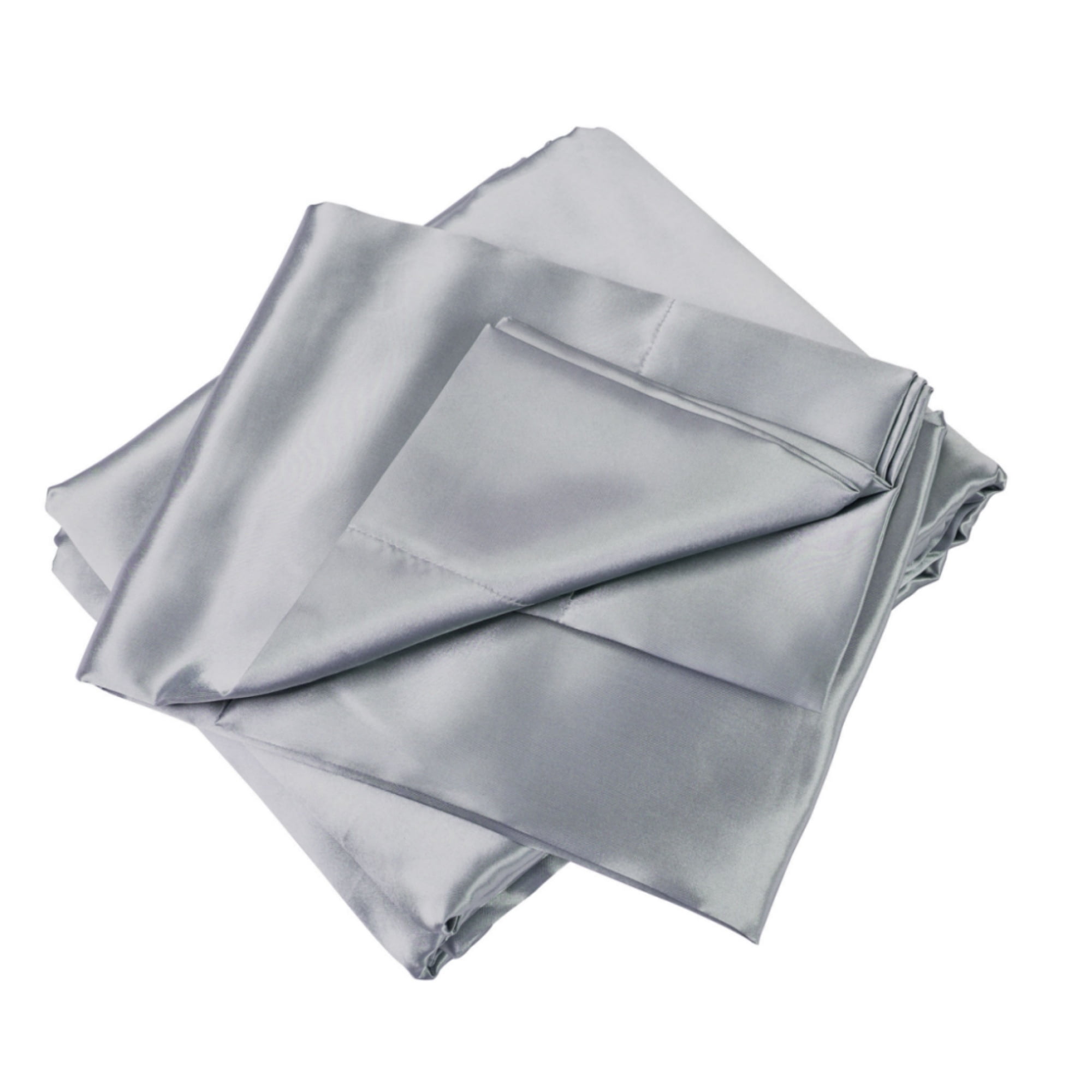 GARITIN 90GSM Satin King 4-Piece Bed Sheets Set, Silky Soft Smooth Luxury Bedding with 2 Pillowcases, 15-Inch Deep Pocket Fitted Sheet, Cooling Breathable Wrinkle Resistant Easy Care, Grey