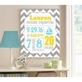 thumbnail image 4 of Personalized Canvas Birth Announcement Nursery Decor Gift, Sailboat Design, Custom Name, Date, Weight & Length, Unique Boys & Girls Baby Shower Wall Art Presents, Color Gray # 11, Size - 12X16, 4 of 5
