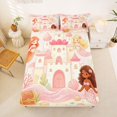 thumbnail image 4 of Manfei Sweet Underwater Mermaid King Sheets, Marine Animal Bedding, Cream Pink, 4-Piece, 1 Flat Sheet, 1 Fitted Sheet and 2 Pillowcases, 4 of 6