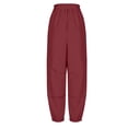 thumbnail image 6 of QATAINLAV Women's Snow Ski Pants Sherpa Fleece Loose Fit Sweatpants Outdoor Winter Warm Fuzzy Workout Trousers with Zipper Pockets, Red, L, 6 of 10