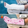 thumbnail image 7 of COEQINE Breast Cancer Leg Cast Covers Pink Ribbon Broken Leg Shower Cast Cover-L Washable Cast and Bandage Protector Easy to Put on Cast Scratcher Sleeve for Women Gifts, 7 of 7