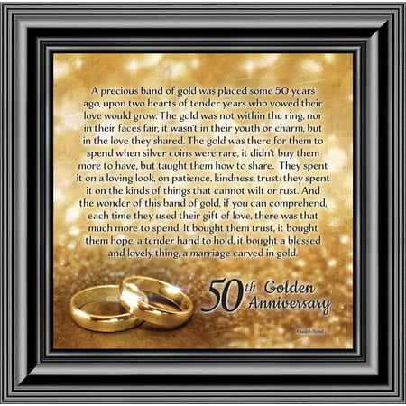 Bands of Gold, 50th Golden Wedding Anniversary Gift Picture Frame, 10x10 8608