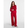 thumbnail image 2 of No Boundaries Oversized Fleece Sweatshirt with Long Sleeves, Women's Sizes XXS-4X, 2 of 5