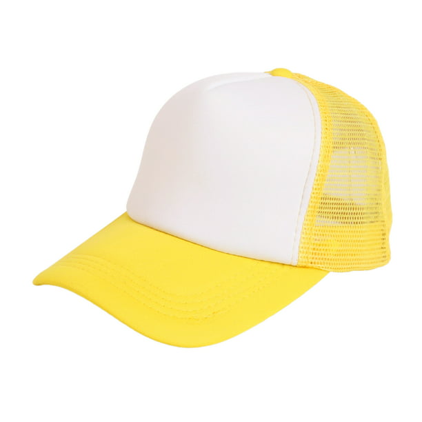 Toptie Blank Kids Two Tone Mesh Curved Bill Trucker Cap Foam Trucker Hat For Boys Girls Adjustable Snapback Yellow White Walmart Com