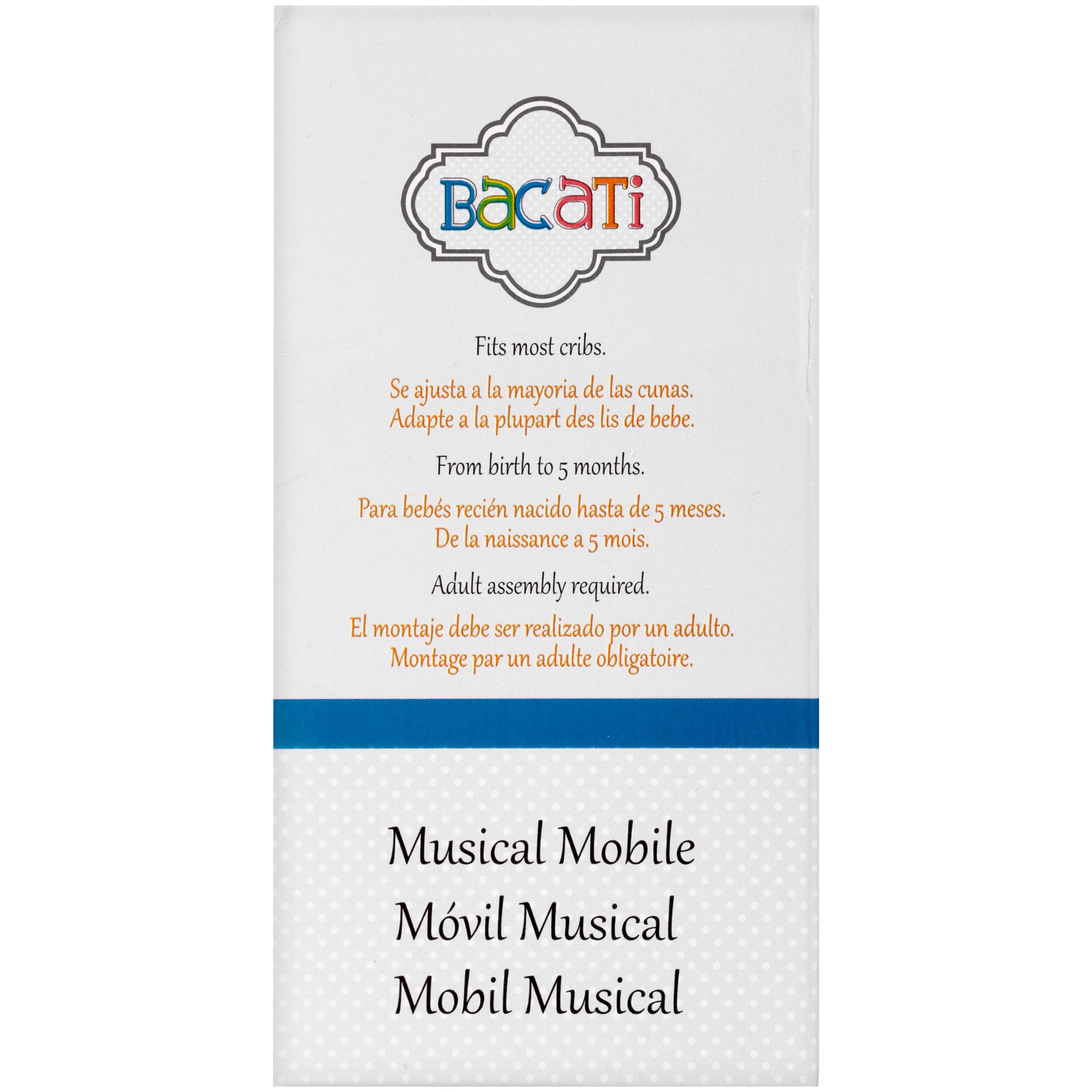 Bacati Olivia Tribal Coral/Navy Musical Mobile Box
