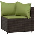 thumbnail image 2 of vidaXL 3 Piece Garden Lounge Set with Cushions Brown Poly Rattan, 2 of 5