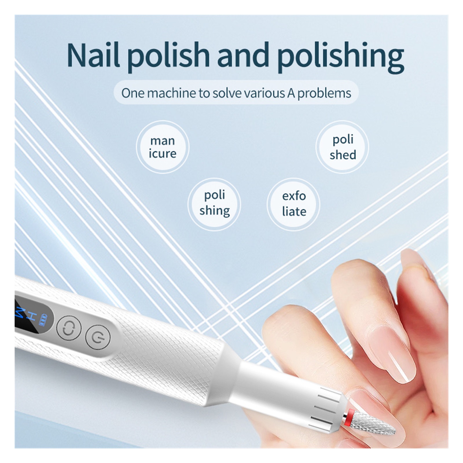 Wireless Nail Drill Machine, 18000 RPM Electric Manicure Machine, Portable Nail Lathe Milling Cutter For Manicure Pedicure Salon ,Quality Torque
