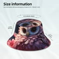 thumbnail image 3 of Fotbe Cute Flower Owl Sombrero Tipo Pescador con Estampado – Sombrero de Sol de Algodón de Moda para Playa, Golf, Pesca, 3 of 6