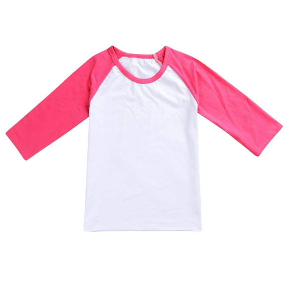 Toddler Toddler Child Boys Girls Long Sleeve Color Blocking T Shirt Top Casual Shirt Sequin Top Girls Reversible Size 5t Shirts Western Tops for Teen Little Long Sleeve Tunic Tops 2-3 Years Pink