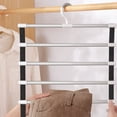 thumbnail image 6 of 2X 6 Layers Pants Hangers Space Saving Trouser Racks Home Closet Wardrobe Multi Layer Pants Rack, 6 of 7