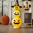 thumbnail image 6 of Japceit Halloween Pumpkin Lantern Light Decor Glowing Witch Hat Pumpkin Stack For Party Tabletop Indoor Outdoor Holiday Decoration 3 Styles, 6 of 6