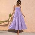 thumbnail image 6 of CIENVNSTG Women's Spaghetti Strap Maxi Dress Summer Sleeveless Dress Casual Boho Tube Top Backless Flowy Long Dresses Purple XL, 6 of 6