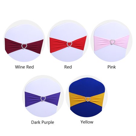 

5pcs Chair Sash Event Solid Stretch Band Elegant Dinner Banquet Wedding Party
