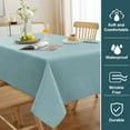 thumbnail image 2 of Turquoize FantasDecor Wrinkle Resistant and Waterproof Washable Square Linen Table Clothes for Dining/Outdoor(60" X 60",Aqua), 2 of 7
