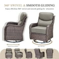 thumbnail image 6 of OPOHORO High Back Outdoor Swivel Patio Chairs Set of 2, 6-Inch Thick Cushions Outdoor Brown Wicker Swivel Glider Rocking Chairs for Porch Deck - Gray, 6 of 11