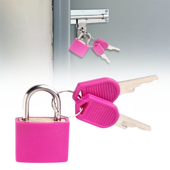 Luggage Locks with Keys, Locker Lock Small Luggage Padlocks, Suitcase Locks Metal Keyed Padlock for Classroom Gym, Hot Pink