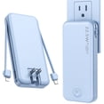 thumbnail image 1 of Cargador portátil Nusyddy de 12000 mAh con cable y enchufe integrados, 1 of 7