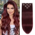 thumbnail image 1 of Extensiones de cabello humano real Gampacy con clip, 40 cm, 99 J, 1 of 8