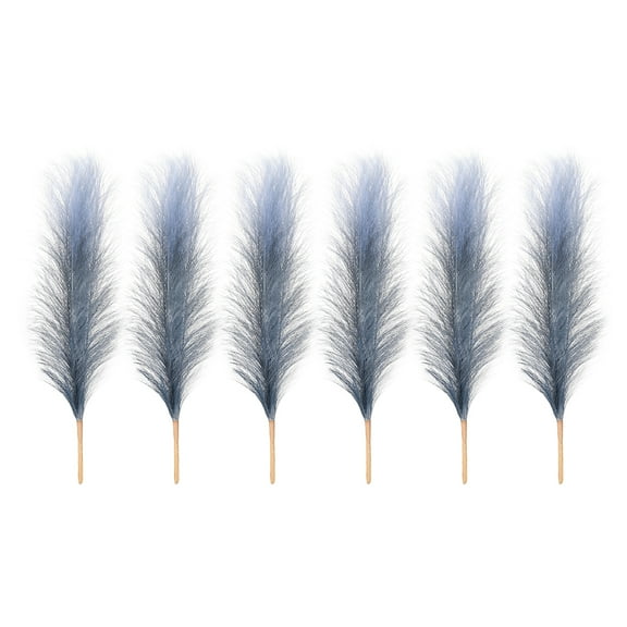 Uxcell Faux Pampas Grass, Boho Decor for Home Decoration Artificial Tall Fluffy Stems Wedding Flower Party Vase Arrangement Gray