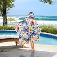 thumbnail image 3 of Yayeee Kids Hooded Towel with Hand Pockets Beach Soft Absorbent Bath Wrap 50 x 23.5 inch, Watercolor Butterfly Pattern, 3 of 5
