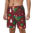 thumbnail image 2 of Gaeub Dinosaur Christmas Happy New Year Mens Swim Trunks Stretch Beach Shorts Quick Dry for Men Swim Shorts Swimwear with Pockets- Medium, 2 of 9
