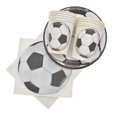 thumbnail image 5 of Juego de vajilla desechable con temática de fútbol, suministros de decoración de pasteles para fiesta de cumpleaños de niño, Baby Shower, patrón de fútbol, taza, plato, Pajita, 5 of 5