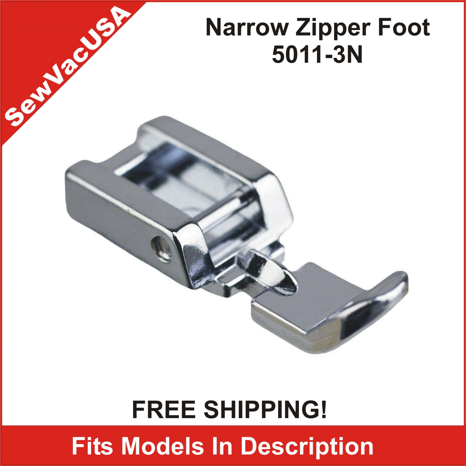 Narrow Zipper Foot Fits Most New Style Presser Foot Holders See