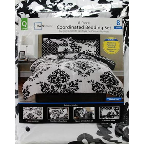 Mainstays Classic Noir Black Bed In A Bag Coordinated Bedding Mainstays Classic Noir Black Bed In A Bag Coordinated Bedding Com