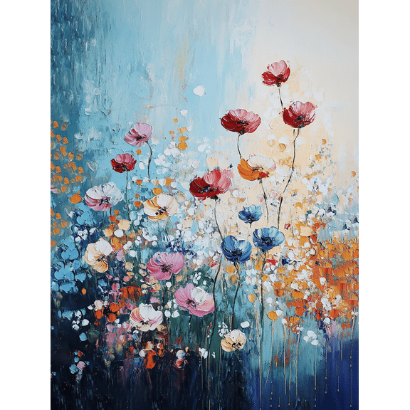 Vibrant Floral Canvas Painting/Wall Art， Suitable for Living Room， Bedroom， Office， Hallway and Dining Room Decoration.