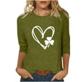 thumbnail image 2 of Printed T-Shirt 3/4 Sleeves Blouse Crew Neck Leisure Birthday Clearance Items for Women, Clothes, Home, Ropa en Oferta, “Women’S Clothing Under $10, Especiales de Walmart en Ropa de Mujeres, 2 of 4
